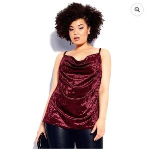 City Chic Burgundy Velvet Lust Camisole